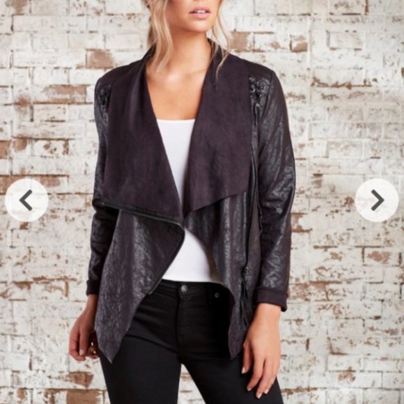 suede wrap jacket